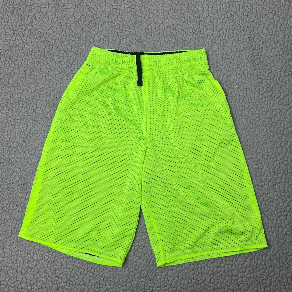Athletic Works Mesh Lime Green And Black Athletic Shorts Boys Size XL